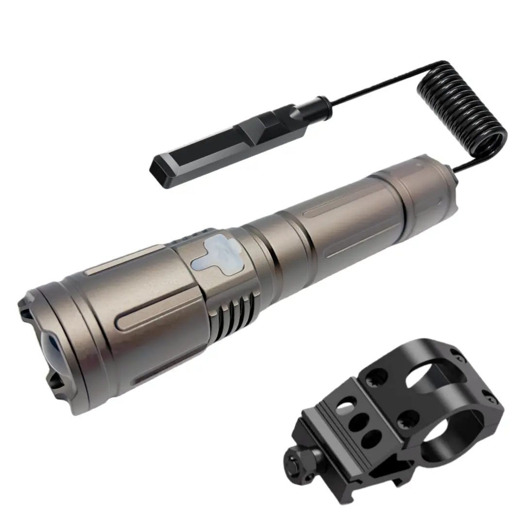 Color Tan 2000 Lumen Rechargeable Picatinny Multi-Function Flashlight with Adjustable Focus & Pressure Switch IPX7 Waterproof 4 Modes for Hunting and Outdoor Activities - TikTok Shop Color Tan 2000 Lumen Rechargeable Picatinny Multi-Function Flashlight with Adjustable Focus & Pressure Switch IPX7 Waterproof 4 Modes for Hunting and Outdoor Activities - TikTok Shop