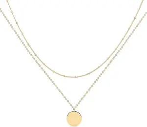 Fettero Layered Heart Necklace Pendant