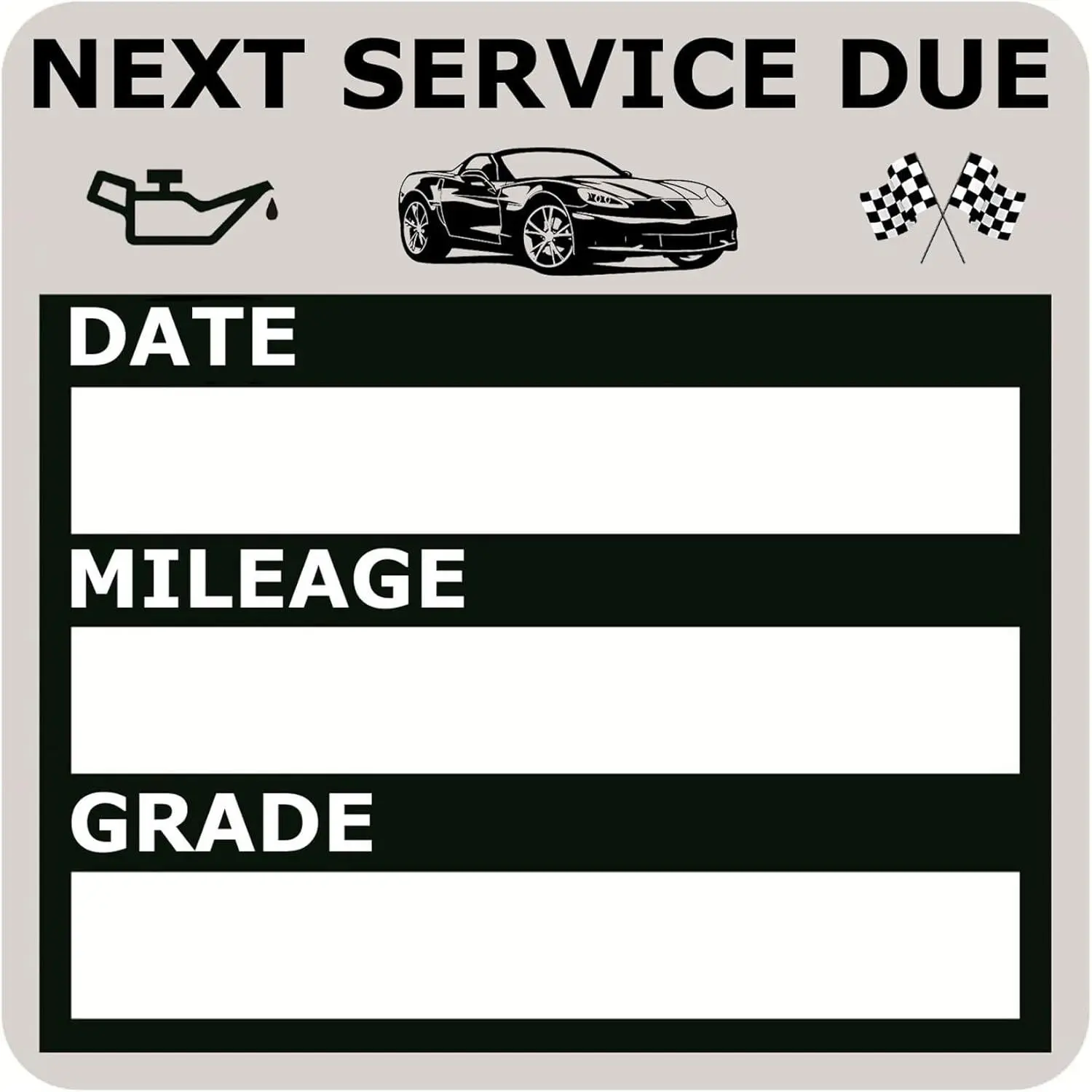 Oil Change Stickers, Static Cling 120 Count 2x2 Inches Oil Change Reminder Sticker for Windshield, No  Clear Next Service Due Maintenance Labels for  Auto  Window  (Black)