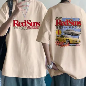 Initial D Redsuns AE86 Cartoon Graphic T-Shirt – Gothic Japanese Anime Harajuku Manga Tee for Men – Funny EU Size Streetwear Top – TShirt Sweatshirt Hoodie 8M6