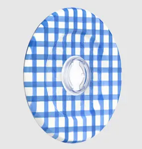 popsockets Gingham Blue MagSafe Round Base