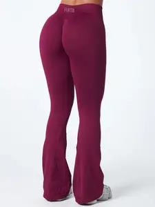 Fortia Signature Seamless Scrunch Flares for Women Tummy Control Bootcut Butt Lifting Gym Yoga Leggings