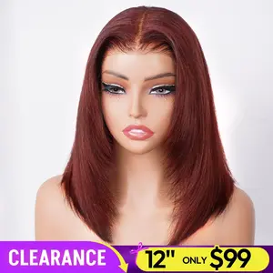 [From $99] OQ Hair Reddish Brown Color Layered Cut Yaki Straight 7x5 Glueless Wig 220% Density Pre Everything Wear Go Wigs Human Hair With Drawstring Beginner Friendly