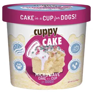Cuppy Cake  4 oz Birthday Cake with Pupfetti Sprinkles Treats for Dogs, Tail Wagging, Add Water