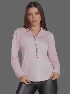 Blusa REF. 716 Women's Pink Button-Up Blouse Long Sleeve Casual Shirt S–XL Soft Cotton Top Womenswear Basic Breathable Fabric