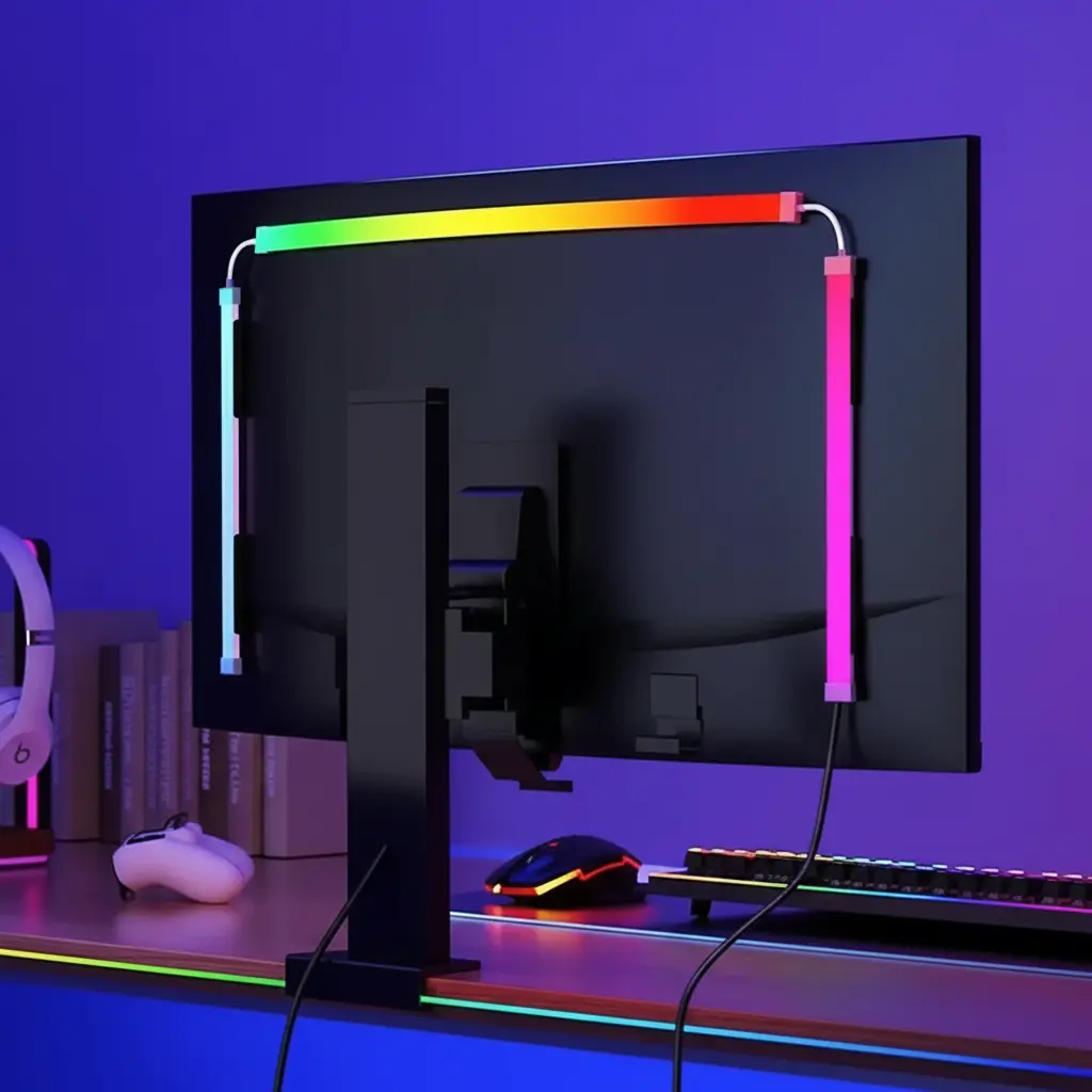 Screen-Sync RGB Monitor Backlight Strip, Fits 24/32/34", Indoor Use, RGB Lighting Accessory