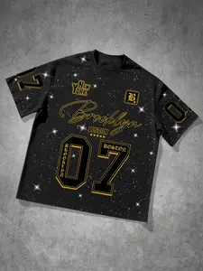 Fashionable Unisex Silver Round Neck T-Shirt, Loose-Fitting Casual Streetwear, Essential for Style Enthusiasts