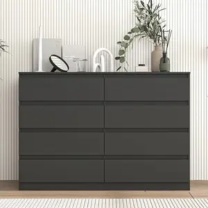 Spaco  Modern 8 Drawer Dresser with Deep Drawer,Storage Wide Chest of Drawer,Wood Bedroom Dresser with Handle-Less Design,TV Dresser for Living Room