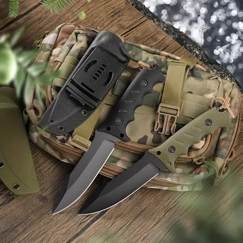 Stainless Steel Knives，Ergonomic Handles, Multipurpose Portable Knife with Sheath &belt clip, Camping Knife for Cooking Meat &Veggies