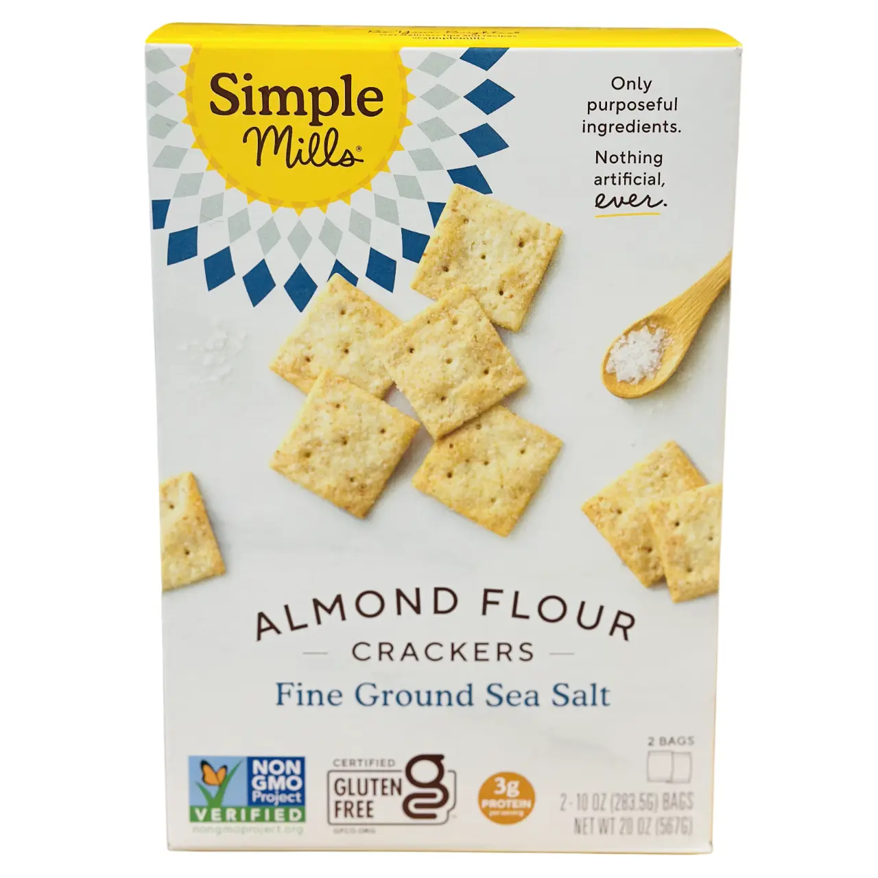 Simple Mills Almond Flour Crackers (20 oz) – Fine Ground Sea Salt, Gluten-Free