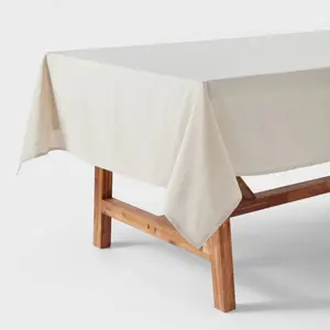 84" x 60" Cotton and Linen Blend Tablecloth