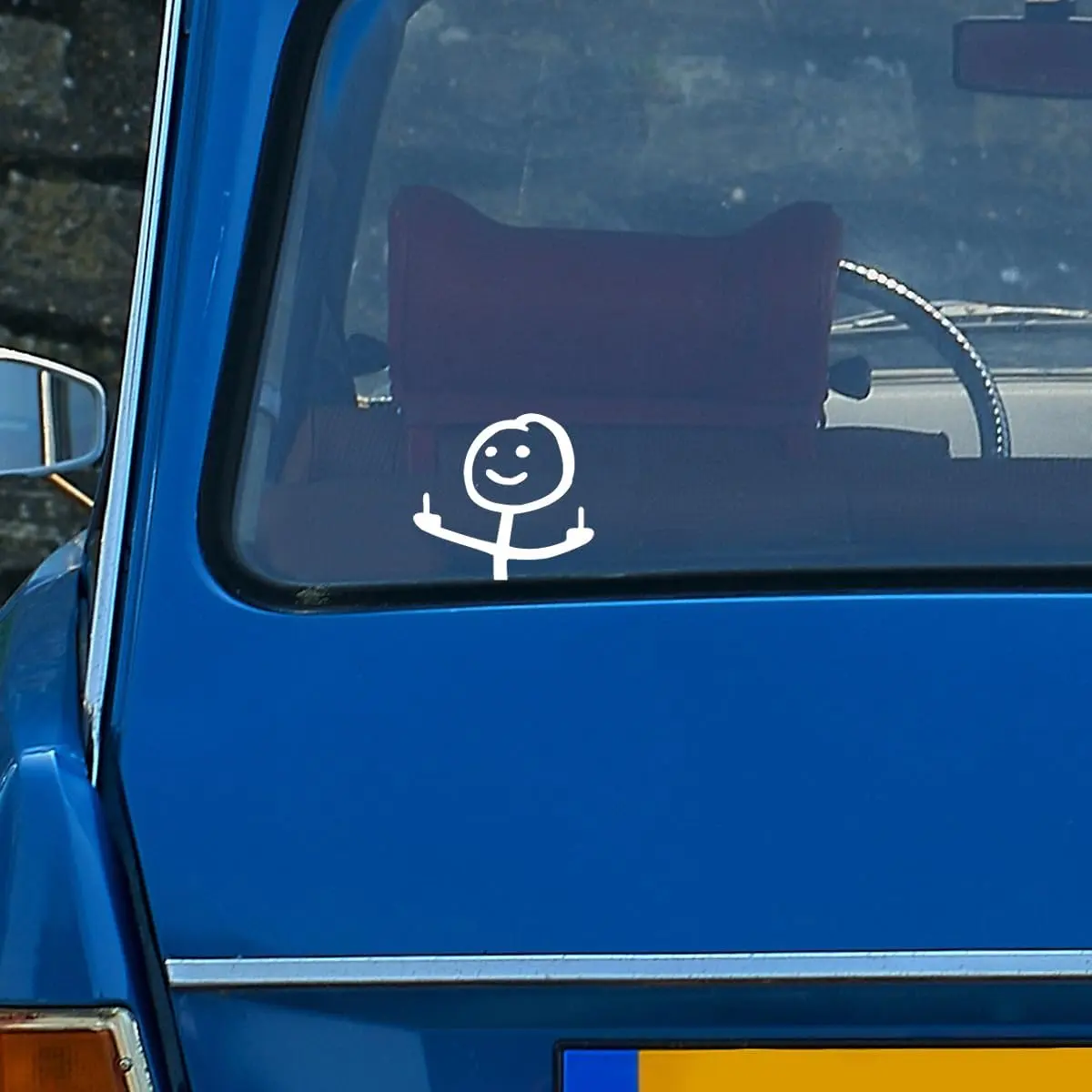 "F*** You" Meme Vinyl Waterproof Decal - 4.5in Peel & Stick Car Exterior Accessory, Windshield Sticker for Windows/Laptops, Easy Clean Removal Funny Upgrade Deco, Vinyl Waterproof Decals, Funny Car Decals