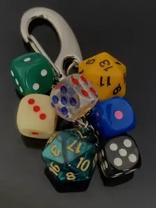 Dice Design Keychain Pendant, Fashionable Novelty Keychain for Women & Men, Trendy All-match Keychain for Birthday Gift