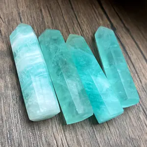 Green Fluorite Crystal Tower Energy Balancing Meditation Decoration Gifts