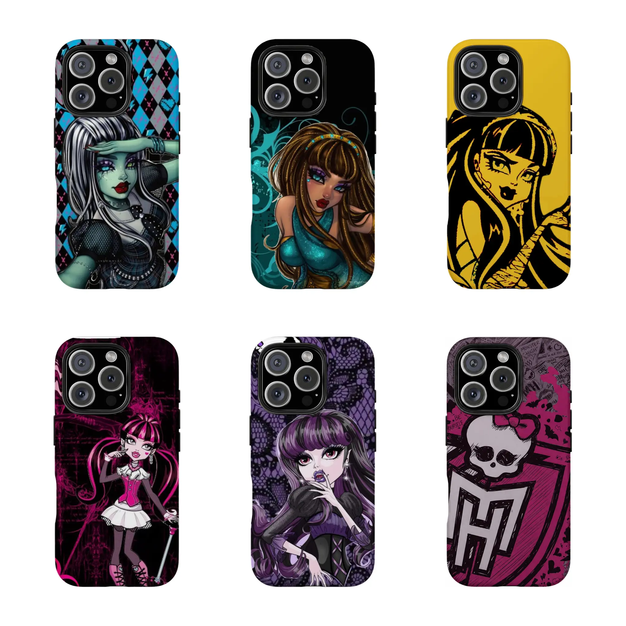 Monster High Y2K Protective Phone Cover, Phone Accessory Compatible with iPhone 17,16,15,14,13,12,11 Pro,ProMax,Plus, Anti-Drop Mobile Accessories