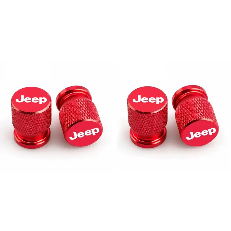 Car Wheel Tire Valve Caps, Tyre Stem Covers, Airdust Waterproof, Airtight Seal, Compatibility for Jeep Renegade, Wrangler Jk, Gladiator, Grand Cherokee, Compass, Auto Accessories, Waterproof Design