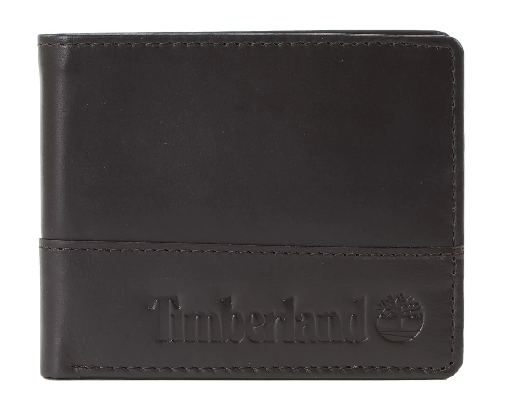 Timberland Men's Genuine Leather Bifold Wallet Embossed Logo Bill Compartment