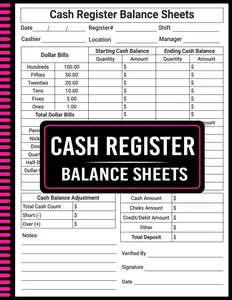 Cash Register Reconciliation Letters Paper - Comprehensive Sheets for Small Businesses, 110 Pages, 8.5x11 Inches