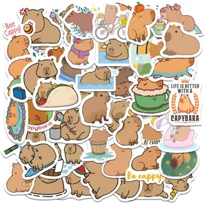 50pcs Funny Capybara Stickers, Charming Cartoon Capybara Decals for Phone Case, Skateboard & Hydro Flask, Kawaii Gift for Animal Lovers