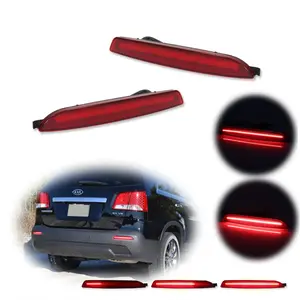 2pcs Red LED Rear Bumper Reflector Tail Signal Brake Lights For 2011 2012 2013 Kia Sorento,Replace OEM 924061U200, 924051U200
