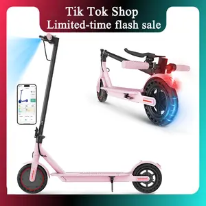 JOYHIS 8.5-inch Electric Scooter (Pink) — Smart App Control, 350W Motor, Max Speed ​​19 MPH, 14–18 Mile Range. Lightweight and Foldable, Features LED Lights, 265 lb Weight Capacity — Perfect for Campus Life and Daily Commuting.
