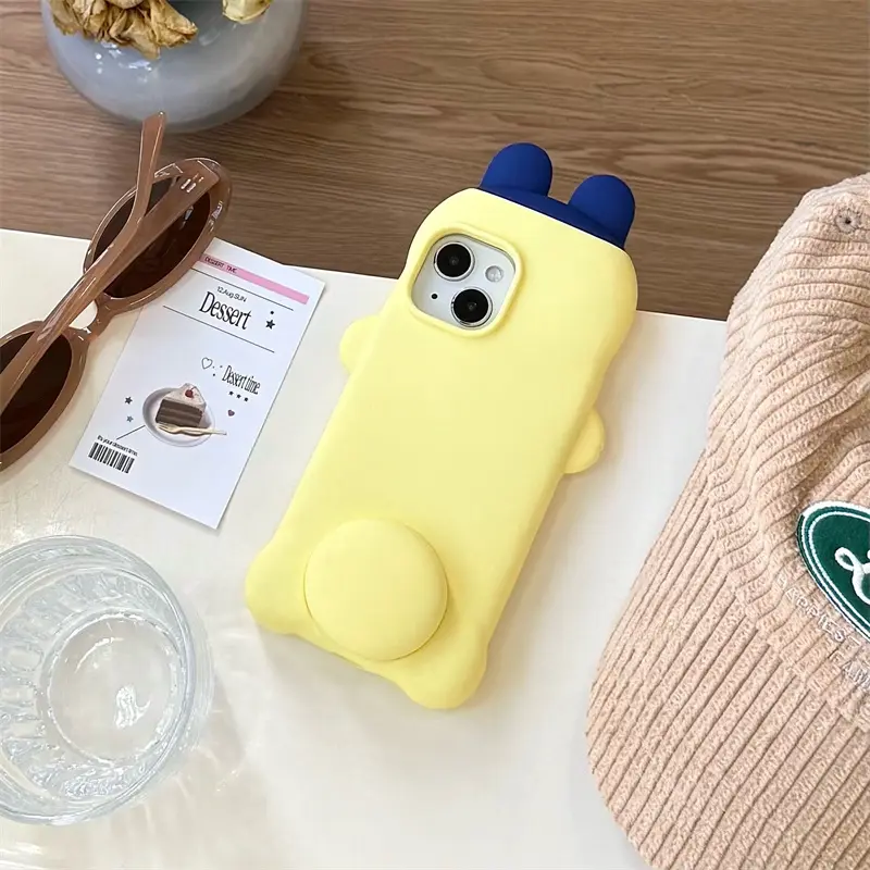 IPhone 13/14/16 Pro Max | Silicone | Thickened Silicone Casing | Cute cartoon standing | Best friend gift | for iPhone 13/14 15 16 Pro Max