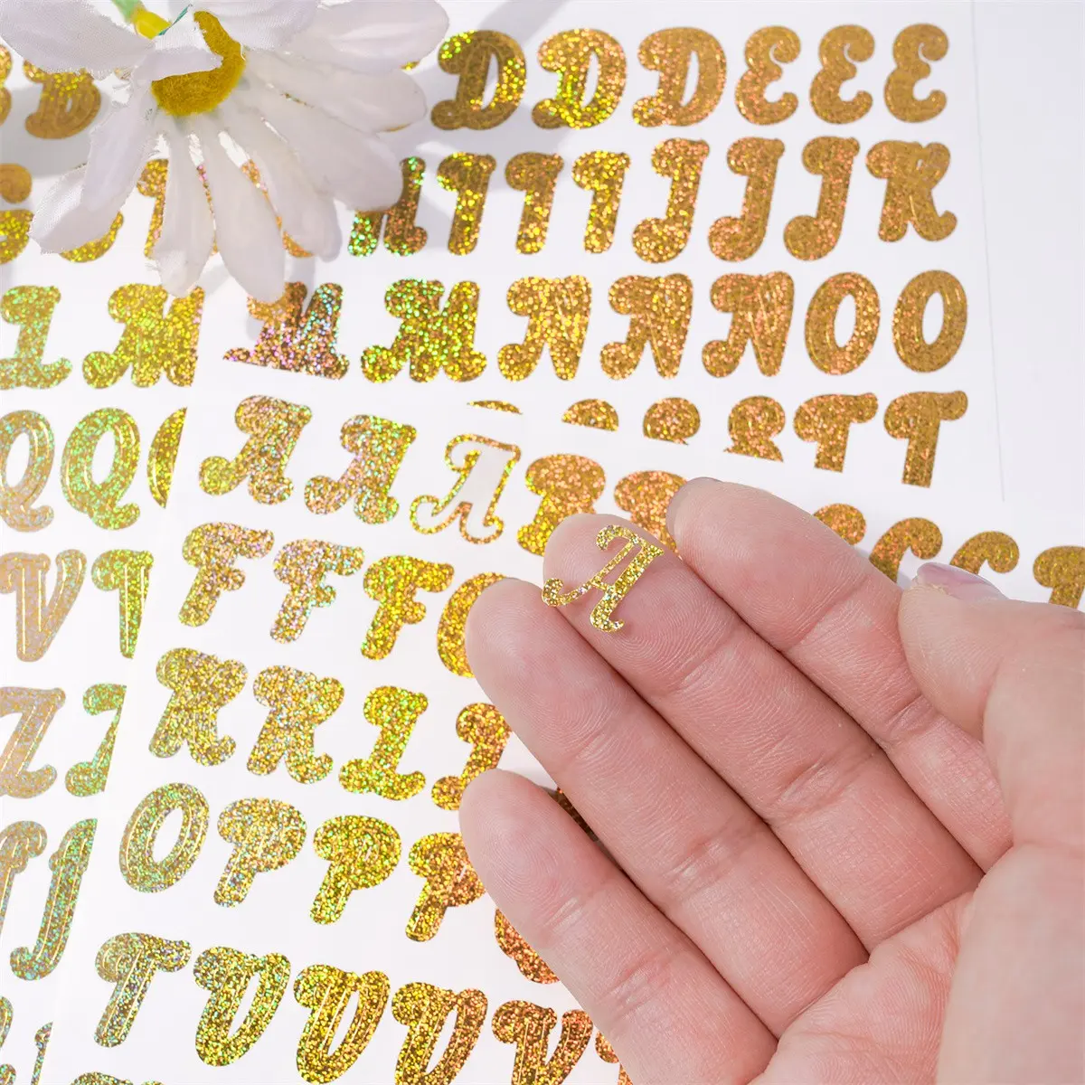 180pcs 0.5 Inch Letter Number High Adhesive Self Adhesive Stickers Gold Silver Glitter Spice Jar Holiday Balloon Decor Office Note Labels File Tags Sticker Sheets Sticky Labels
