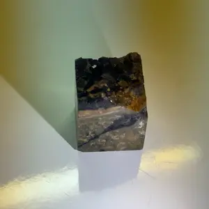 KMC Fluorite Stone Cube with Crystals - Northern Ontario Canada;