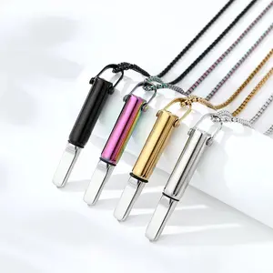Anxiety Breathing Necklace Mindfulness Breathe Easy Stainless Steel Meditation Natural Calm & Stress Relief Quit Smoking Aid