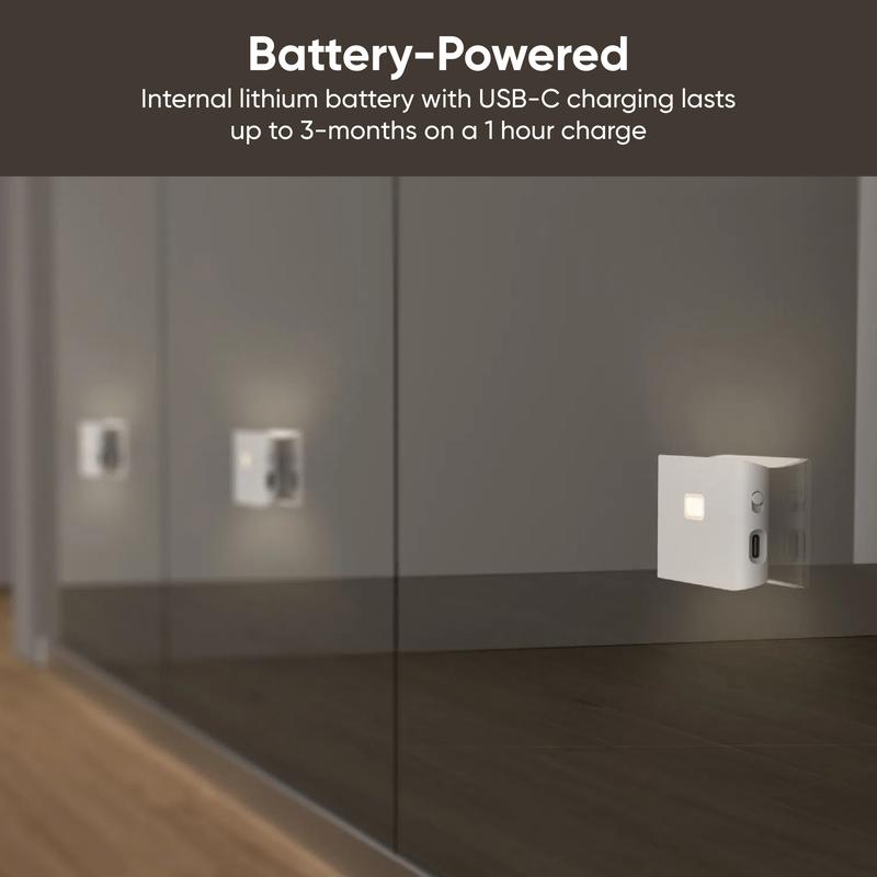 Wyze Night Light — Rechargeable Motion-Activated Soft Lights with Dusk-to-Dawn Scheduling, Warm & Soft White Step Lights