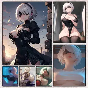 Anime Girl 2b cute Poster Gift with prints Home bedroom living room decoration promotion and display suitable for bedroom bar parlor home decor gift fade-Resistant, Non-sticky, vibrant Wall print poster