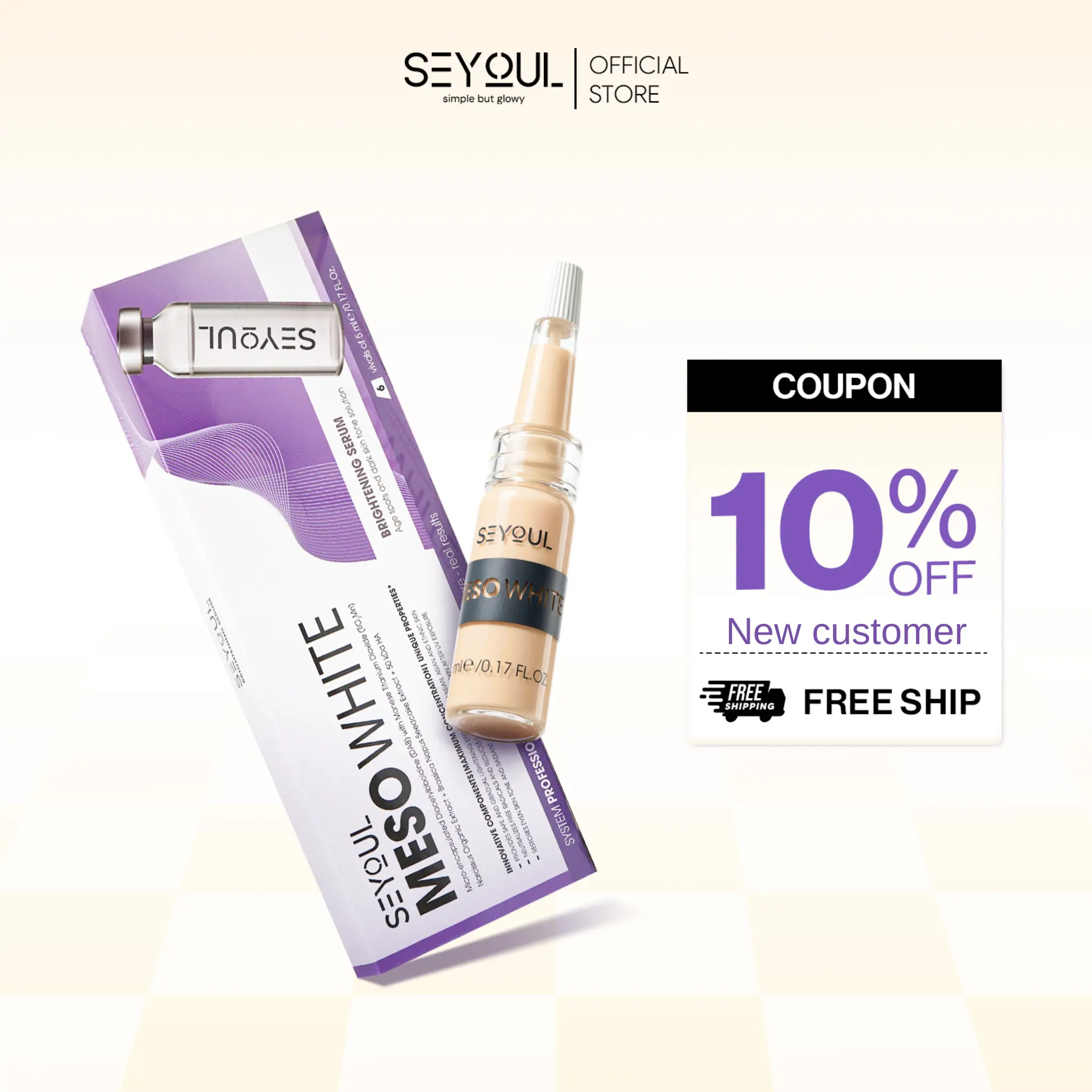 [COMBO 2 BOXES] - Seyoul Meso White Serum – Skin Tone Care & Radiance Support, Stem Cell & Collagen Complex, 6 Vials x 5ml
