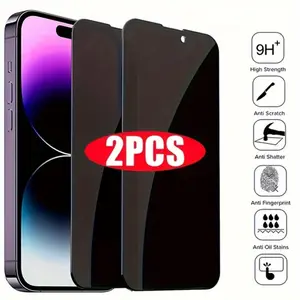 Anti-peep Privacy Screen Protector For iPhone 17/1 7Air/17 Pro/17 Pro Max IPhone 16/15/14/11/12/13 PRO MAX - 2 Pack Tempered Glass