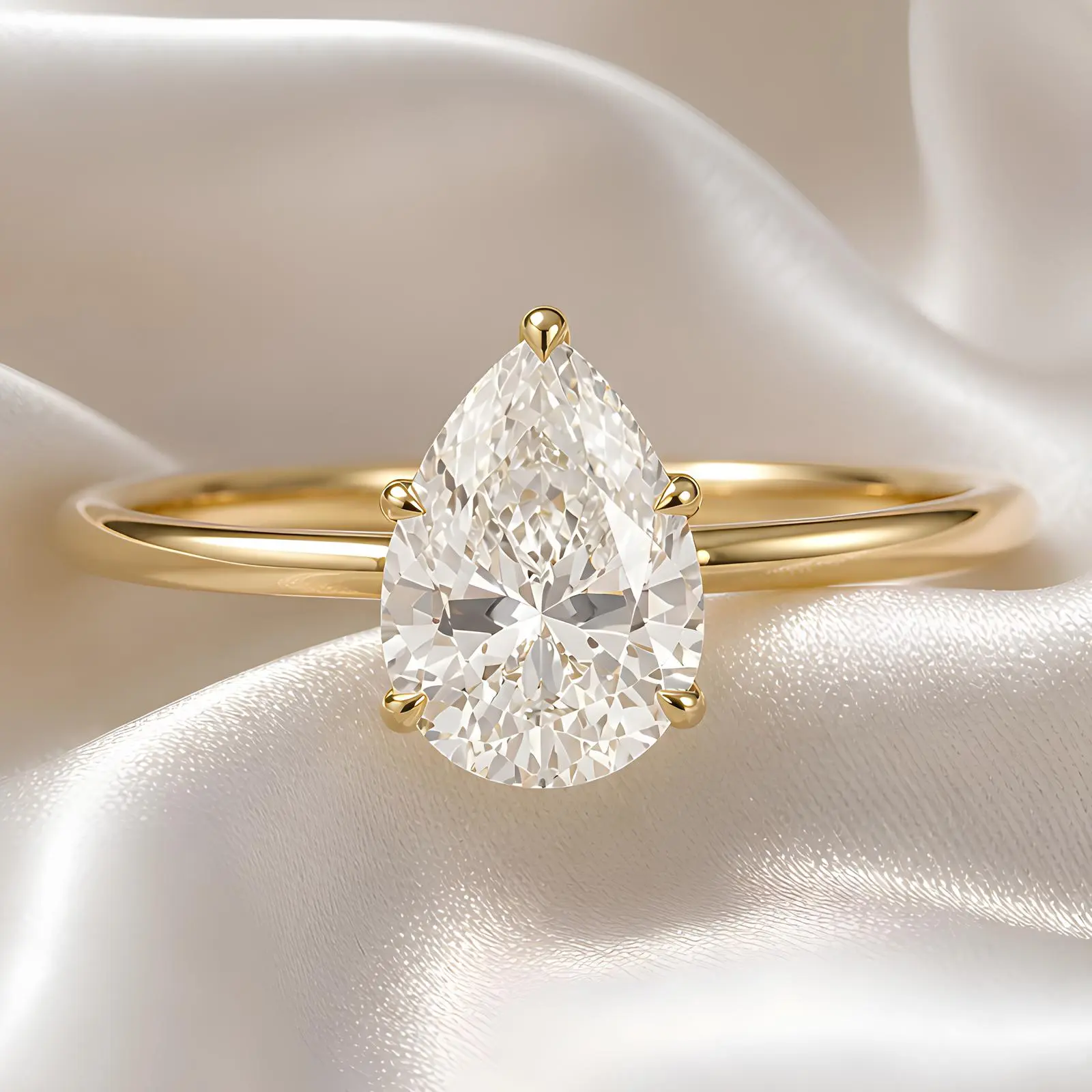 Women's Divine Aurora 6.0 ct Pear Moissanite Fine Jewelry Ring