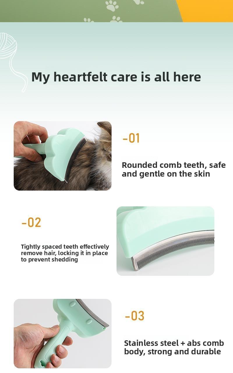 Pet hair thinning tool - floating hair removal curved knife head comb for detangling hair hairbrush pet brush pet comb