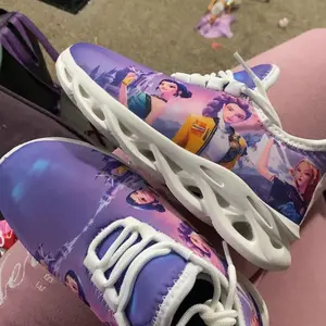 Kids K-Pop Monster Hunter Castle Print Casual Sports Training Shoes, Sporty Breathable Shoes, Breathable Mesh Upper, Eva Sole, Unisex, All Seasons, Comfortable Fit