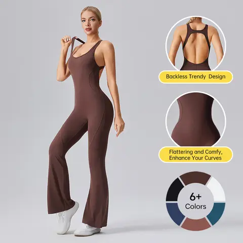 Women's Curvy Strapless Open Back Overalls - Moisture-Wicking Athletic Yoga Workout Jumpsuit with Sleeveless Freedom for Gym, Gym-To-Outdoor Use