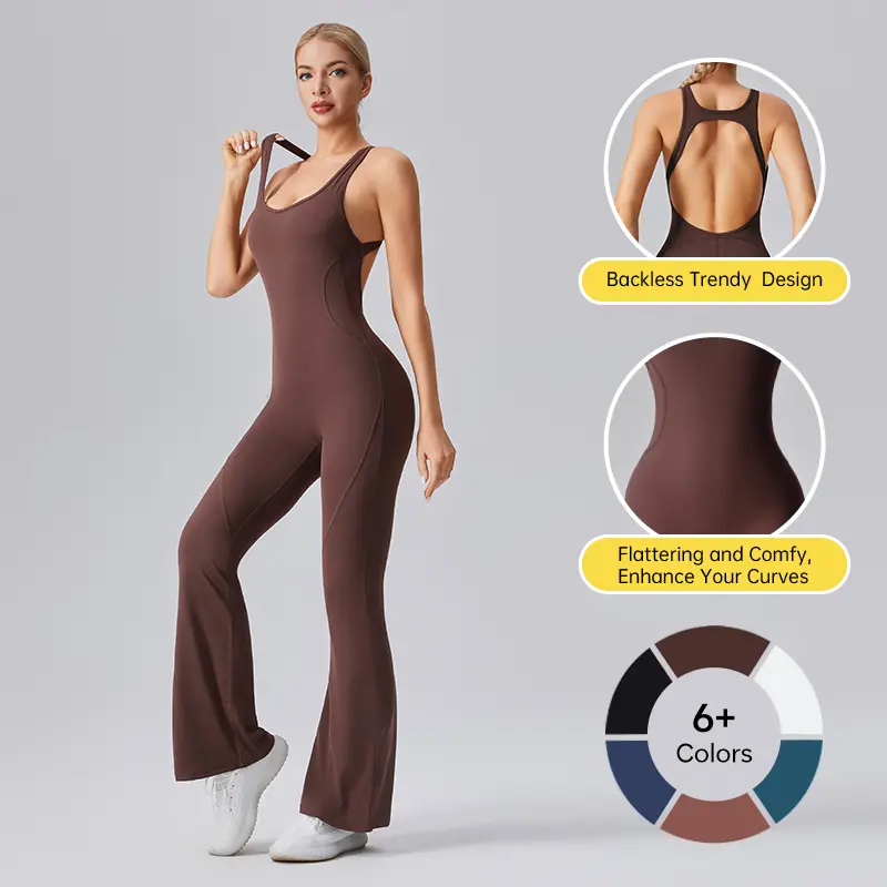 Women's Curves Overalls - Sleeveless Backless Romper, Moisture-Wicking Sporty Chic Jumpsuit for Curvy Women's Outdoor & Workout Wear, Backless Romper Overalls