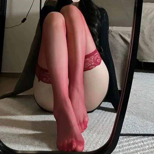 Women's Sheer Lace Full-Leg Hosiery, Wine Red Sexy Lingerie Socks, Polyester-Spandex Blend, Transparent, One Size Sheer Socks, Basic Long Design
