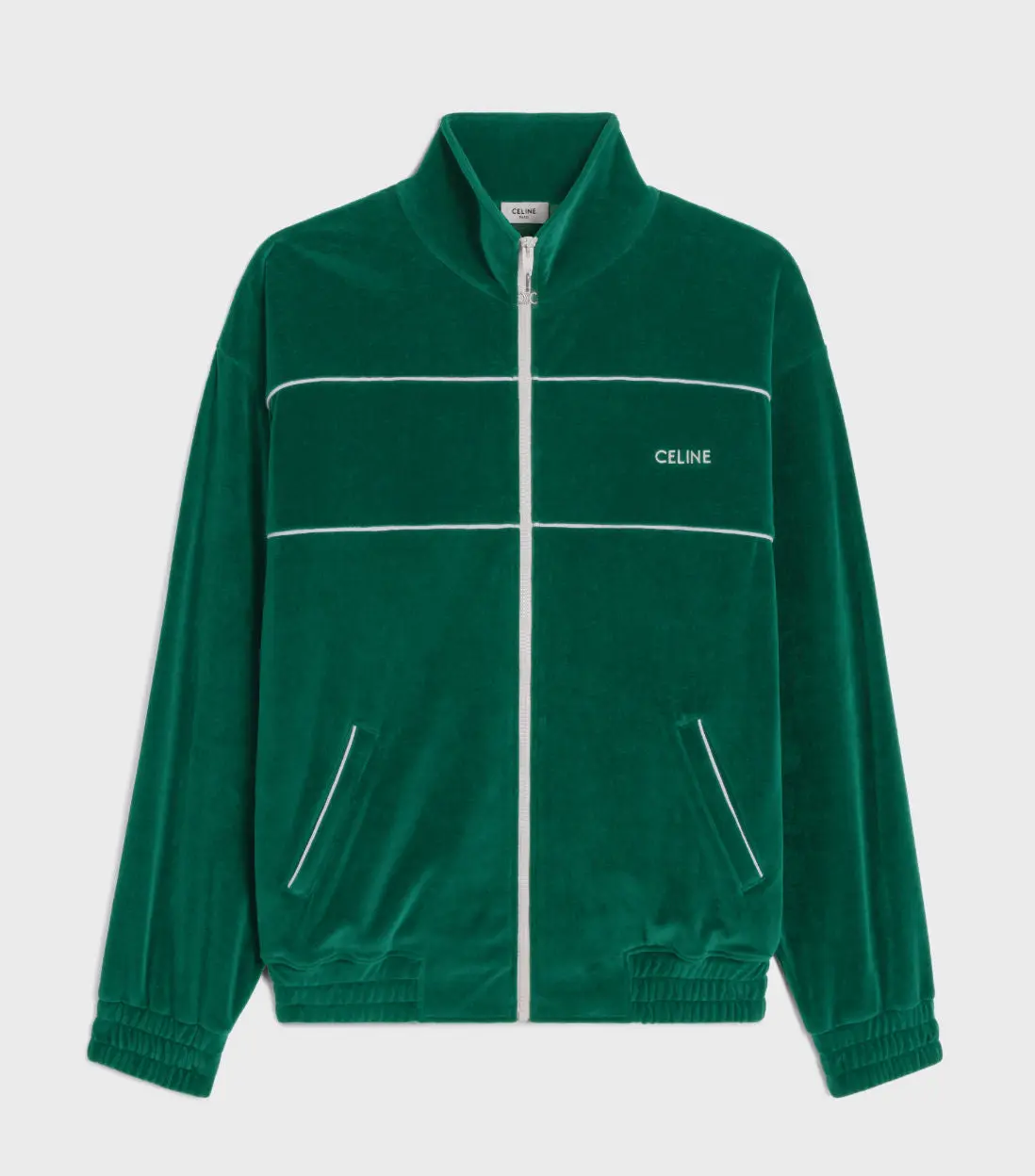 992176 Celine Velour Jacket Green