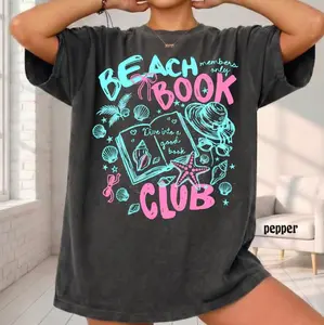 Beach Babes Book Club Comfort Colors Shirt, Trendy Book Lover Gift, Summer Reading Tee