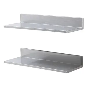 VEVOR 8.6" x 24" Stainless Steel Shelf, Wall Mounted Floating Shelving with Backsplash, 44 lbs Load Capacity Commercial Shelves, Heavy Duty Storage Rack for Restaurant, Bar, Home, and Hotel (2 Packs) Auto Tool Set