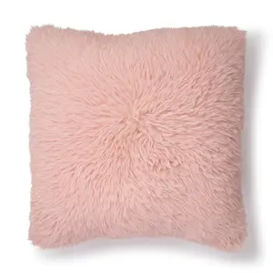 Mainstays High Pile Faux Rabbit Fur Decorative Pillow, 17" x 17", Silver, 1 per Pack
