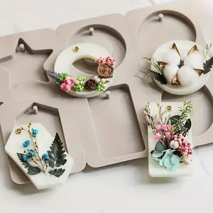 1pc 6-hole Flower-shaped Aromatherapy Gypsum Diffuser Stone Hanging Sign Silicone Mold Suitable for Wedding Bridesmaid Gift, DIY Handmade Soap Mold, Wardrobe Aromatherapy Mold, Car Diffuser Stone Mold, Candle Mold and More.