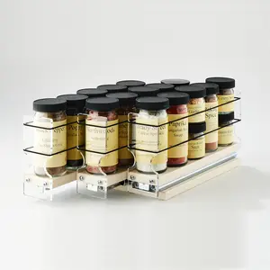 Vertical Spice Cabinet Mounted Spice Rack Organizer - 3 Drawers - 6.9" Width x 5" Height x 10.6" Depth - Single Level, 15 Capacity - Sliding Cabinet Organizer and Spice Storage Drawers - 6.9'' W x 5.0'' H x 10.6" D
