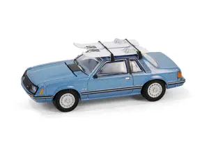 1981 Ford Mustang Ghia Coupe w/ Ski Roof Rack – Medium Blue Glow Diecast 1:64 Scale Model - Greenlight 30510