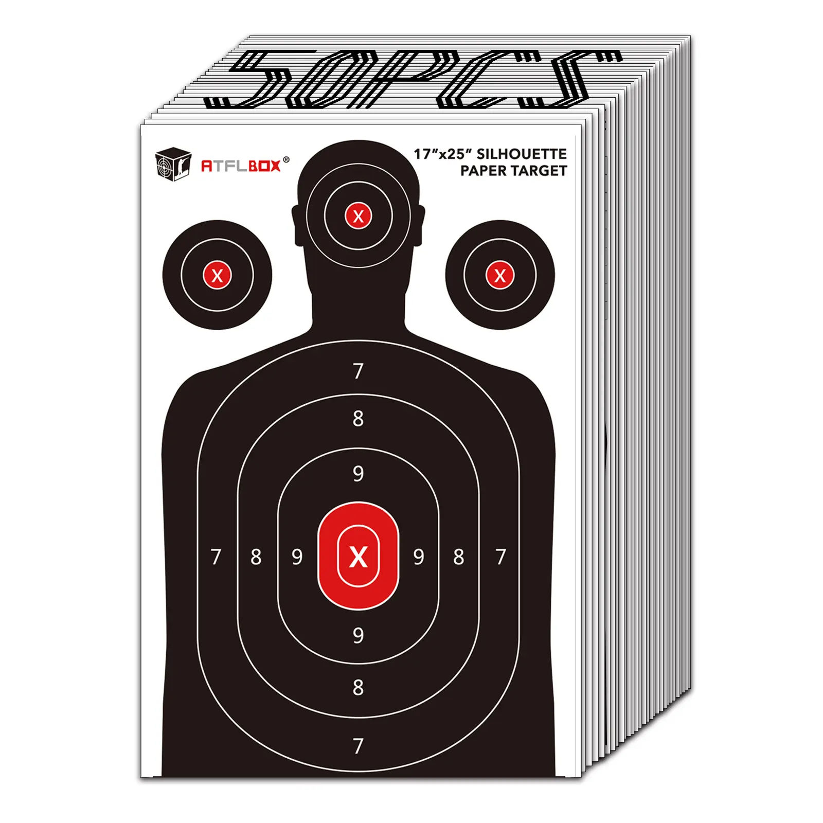 Atflbox Silhouette Paper Target - 17x25 in, for Range Use, Suitable for Indoor and Outdoor Hunting & Shooting Activities