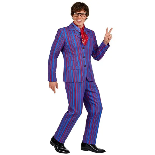 Men's Purple Striped 60's Swinger Costume Suit