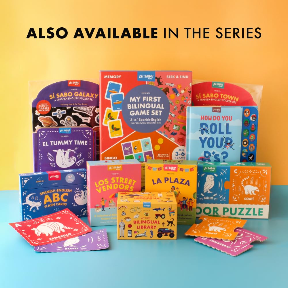 My First Bilingual Library: A Spanish-English Vocabulary Board Book Set of Colors, Numbers, Animals, ABCs, and More (Si Sabo Kids)