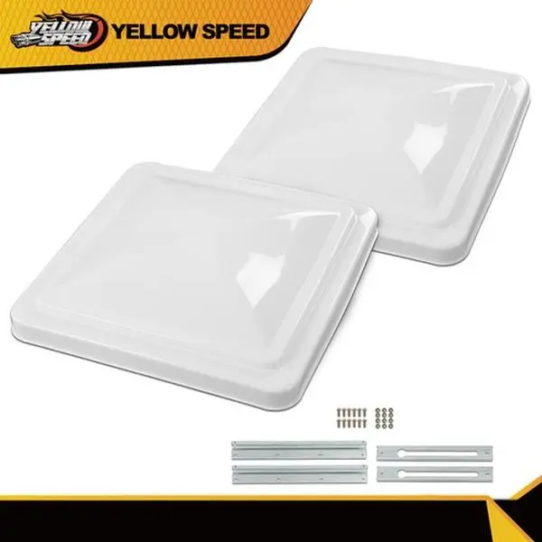 ALLGOOD 14"x14" Ventline Replacement Roof Vent Cover, White 2-Piece Pre-Assembled Impact-Resist. Polypropylene Cover for Camper RV Vents, Auto Accessories for Elixir/Pre-2008 Vehicle Stowing & Tidying, Roof Venting